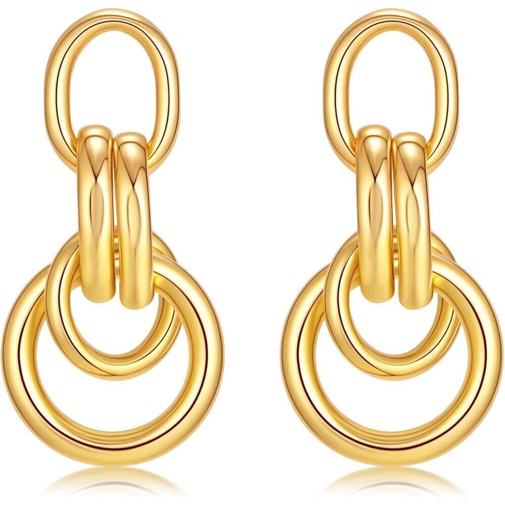 Women's Chunky Knot Gold Lightweight Trendy Jewelry Earrings 14k Gold Plated